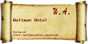Waltman Antal névjegykártya